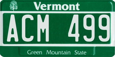 VT license plate ACM499