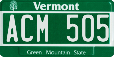 VT license plate ACM505