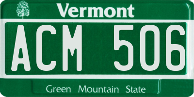 VT license plate ACM506
