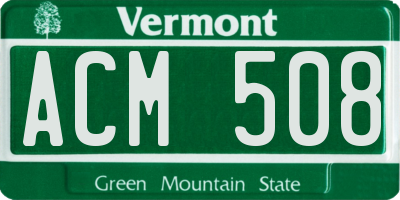 VT license plate ACM508