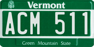 VT license plate ACM511