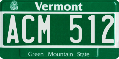 VT license plate ACM512