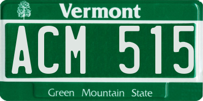 VT license plate ACM515