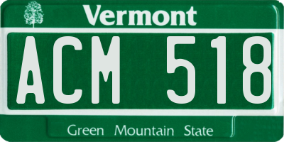 VT license plate ACM518