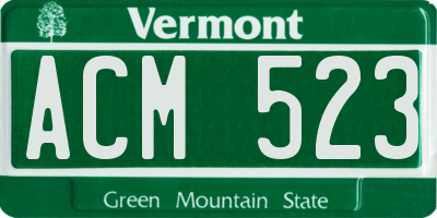 VT license plate ACM523