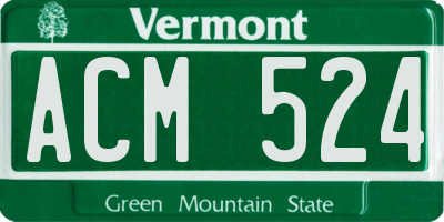 VT license plate ACM524