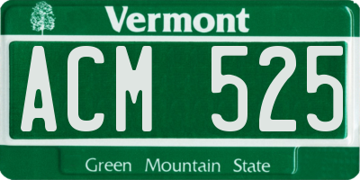 VT license plate ACM525