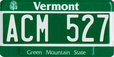 VT license plate ACM527
