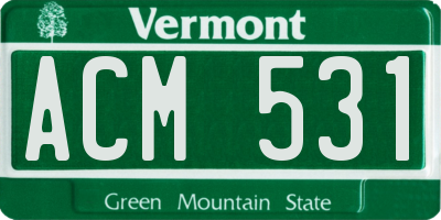 VT license plate ACM531