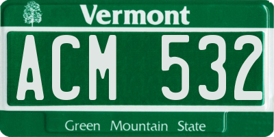 VT license plate ACM532