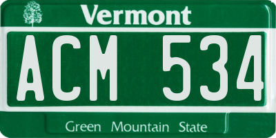VT license plate ACM534