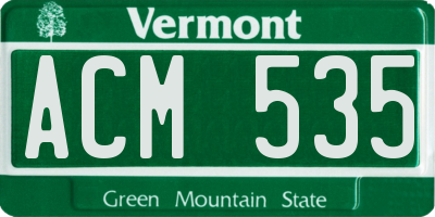 VT license plate ACM535