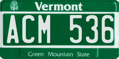 VT license plate ACM536
