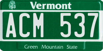 VT license plate ACM537