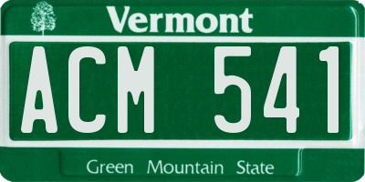 VT license plate ACM541