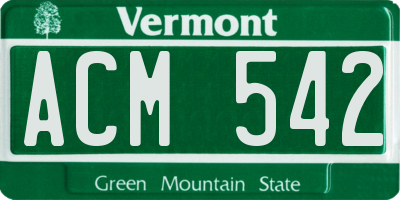 VT license plate ACM542