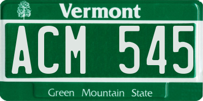 VT license plate ACM545
