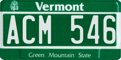 VT license plate ACM546