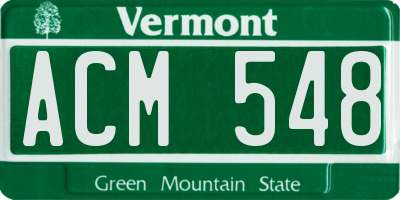 VT license plate ACM548