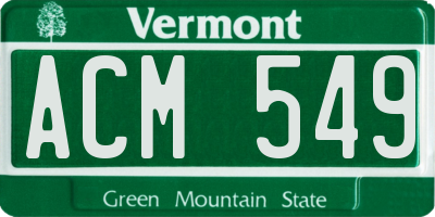 VT license plate ACM549
