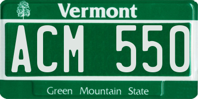 VT license plate ACM550
