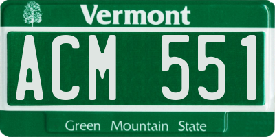 VT license plate ACM551
