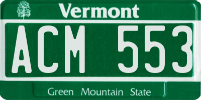 VT license plate ACM553