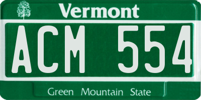 VT license plate ACM554