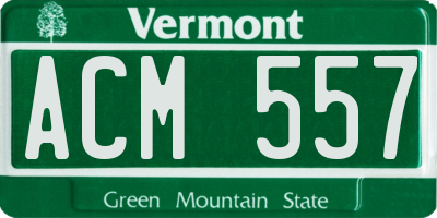 VT license plate ACM557