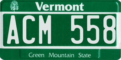 VT license plate ACM558