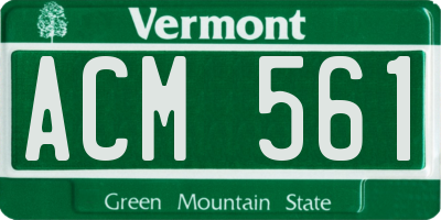 VT license plate ACM561