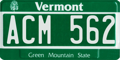 VT license plate ACM562