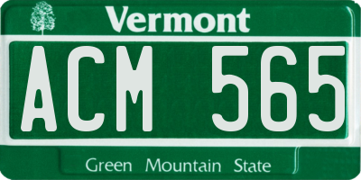 VT license plate ACM565