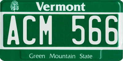 VT license plate ACM566