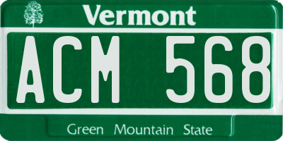 VT license plate ACM568