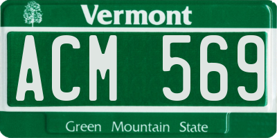 VT license plate ACM569