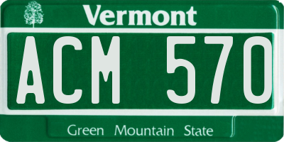 VT license plate ACM570