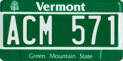 VT license plate ACM571