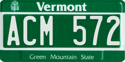 VT license plate ACM572