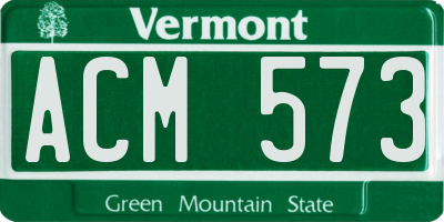 VT license plate ACM573