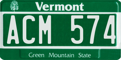 VT license plate ACM574