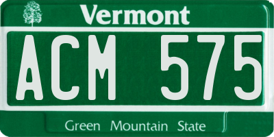 VT license plate ACM575