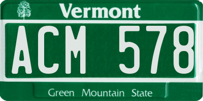 VT license plate ACM578