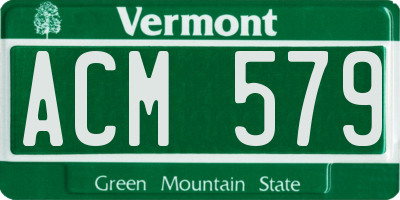VT license plate ACM579