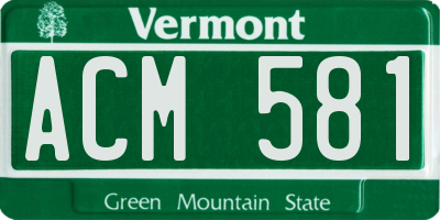VT license plate ACM581