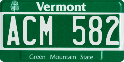 VT license plate ACM582