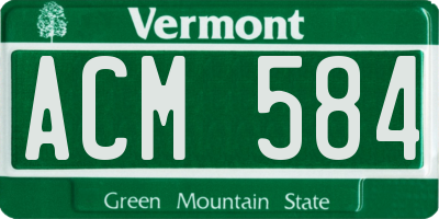 VT license plate ACM584