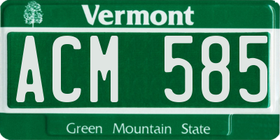 VT license plate ACM585