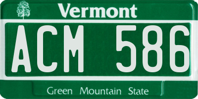 VT license plate ACM586