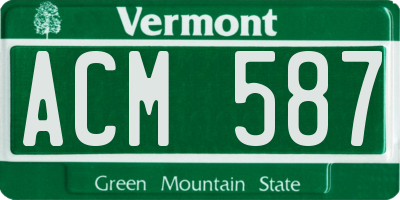 VT license plate ACM587